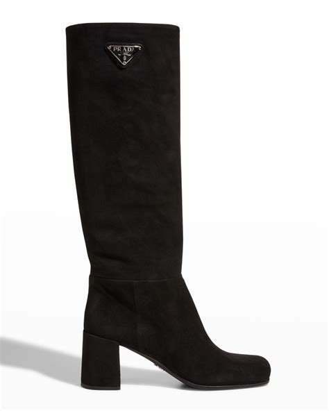 prada over the knee boots 2015|prada block heel combat boots.